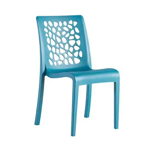 Ausverkauf Terrassenstuhl TULIP • blau stapelbar Sitzhöhe 475 mm